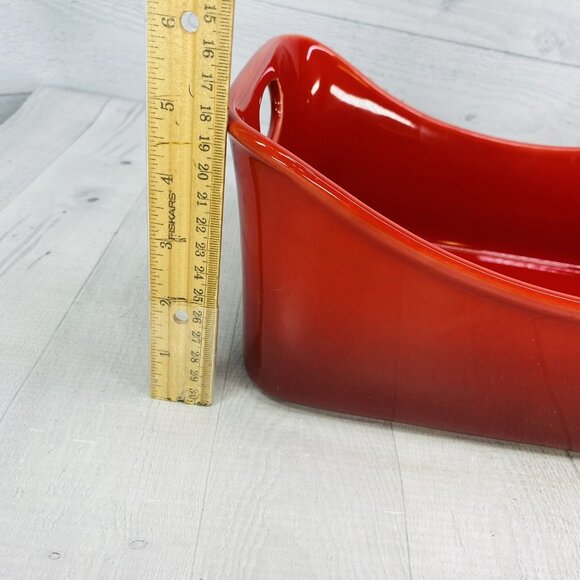 Rachael Ray HO16 Red Handle 4 Quart 8 Inch x 13 Inch Stoneware Rectangular Baker